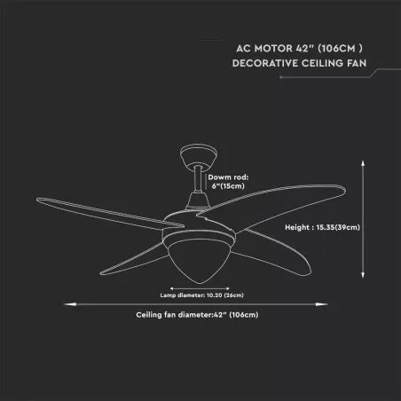 15W LED Тяло/Вентилатор Таван Дистанционно 3 в 1 3 Перки 60W AC Мотор