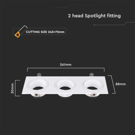 GU10 Корпус Троен Метал PC Бял