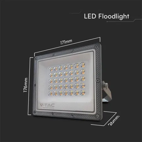 30W LED Прожектор 3в1 Сиво Тяло