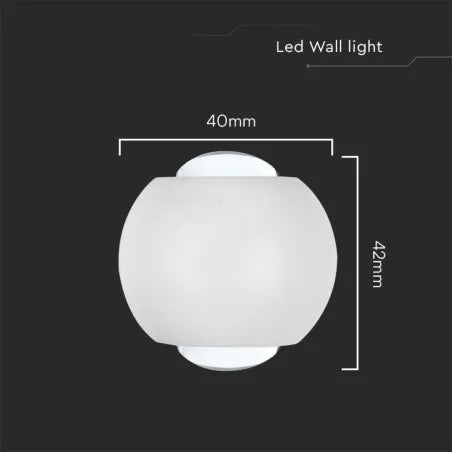 2W LED COB Луна 3000K Бяло/Черно Тяло