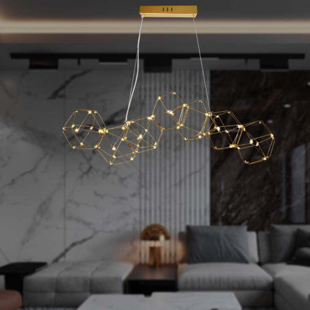 20W LED Полилей (94.5 x 32.5 x 120см) 3000K Златно Тяло