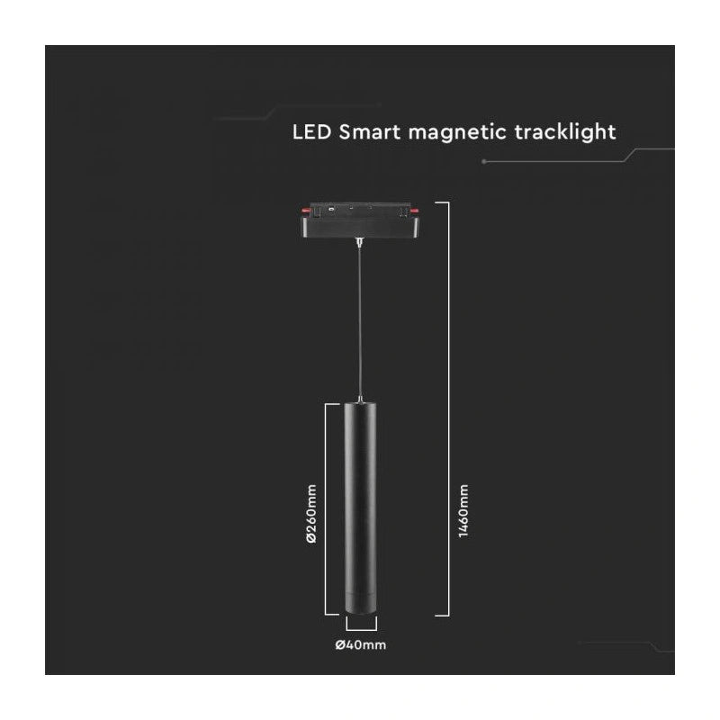 8W МАГНИТЕН РЕЛСОВ SMART ПЕНДЕЛ 3В1 ЧЕРНО
