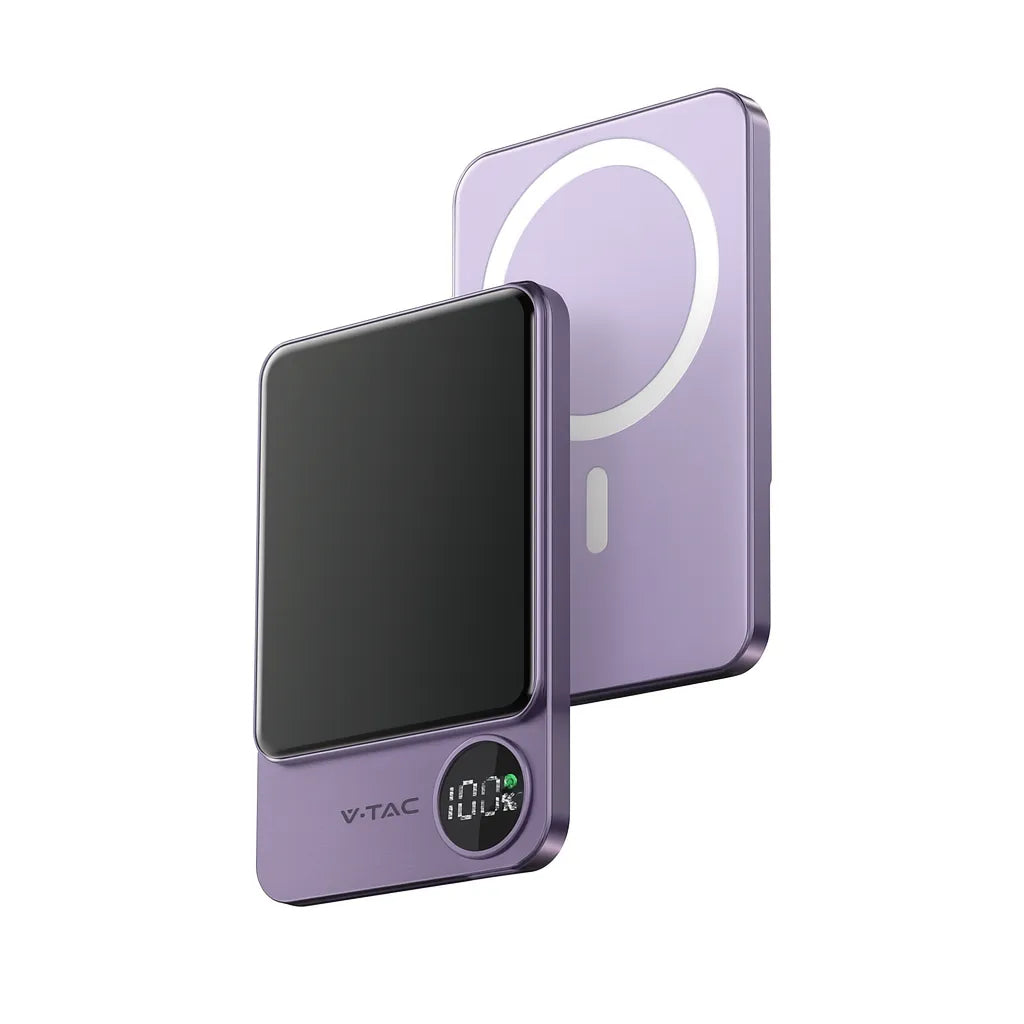 5000mAh Външна Батерия 9мм Magnetic Сива/Розова