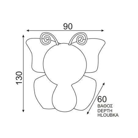 НОЩНА ЛАМПА 1W ПЕПЕРУДА ДЕН/НОЩ