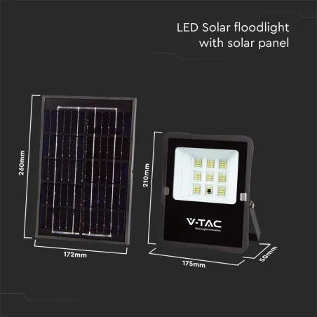 6W LED Соларен Прожектор 6400К