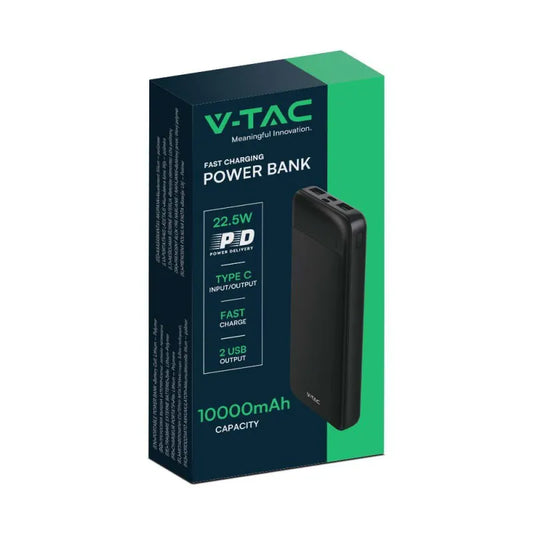 10000mAh Външна Батерия Бързо Зареждане Черна