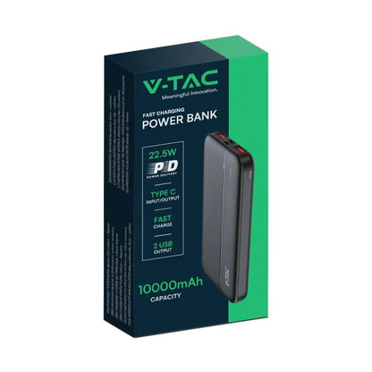 10000mAh Външна Батерия Бързо Зареждане Черна