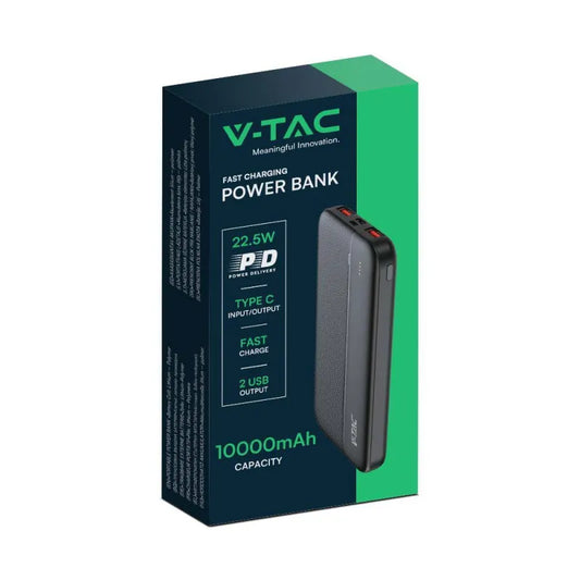 10000mAh Външна Батерия Бързо Зареждане Черна