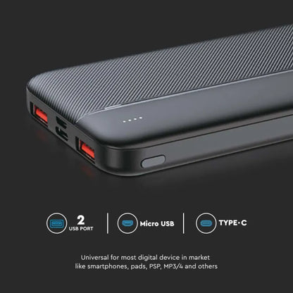 10000mAh Външна Батерия Бързо Зареждане Черна