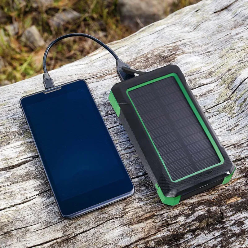 10000mAh Външна Батерия Солар Безжично Зареждане Черна