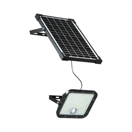 30W LED Соларен Прожектор LiFePo Батерия 3.7V Черен 6400K