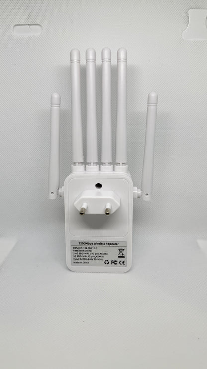 WiFi Repeater 1200Mbps с 6 външни антени – Усилвател на безжичен сигнал