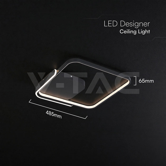 75W LED Таванна Лампа 3в1 Димираща IR Дистанционно Черно Тяло