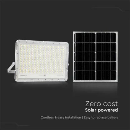 30W LED Соларен Прожектор 6400K Сменяема Батерия Бяло Тяло
