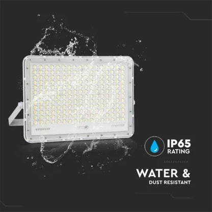 30W LED Соларен Прожектор 6400K Сменяема Батерия Бяло Тяло