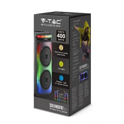 400W Колона С Жичен Микрофон Дистанционно 2x6.5 inch
