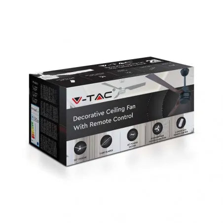 65W LED Тяло/Вентилатор Дистанционно 3 Перки Кафяв SKU: 2867 | VT: VT-6552-3