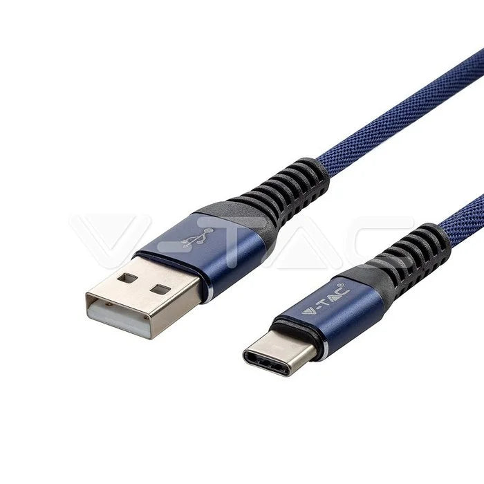1м. Тип C USB Кабел Син Серия "Gold"