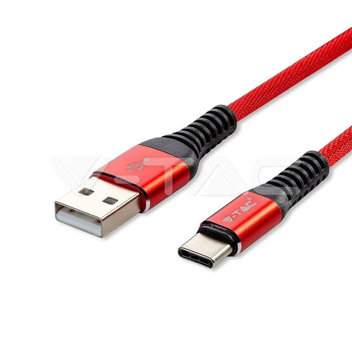 1м. Тип C USB Кабел Червен Серия "Gold"