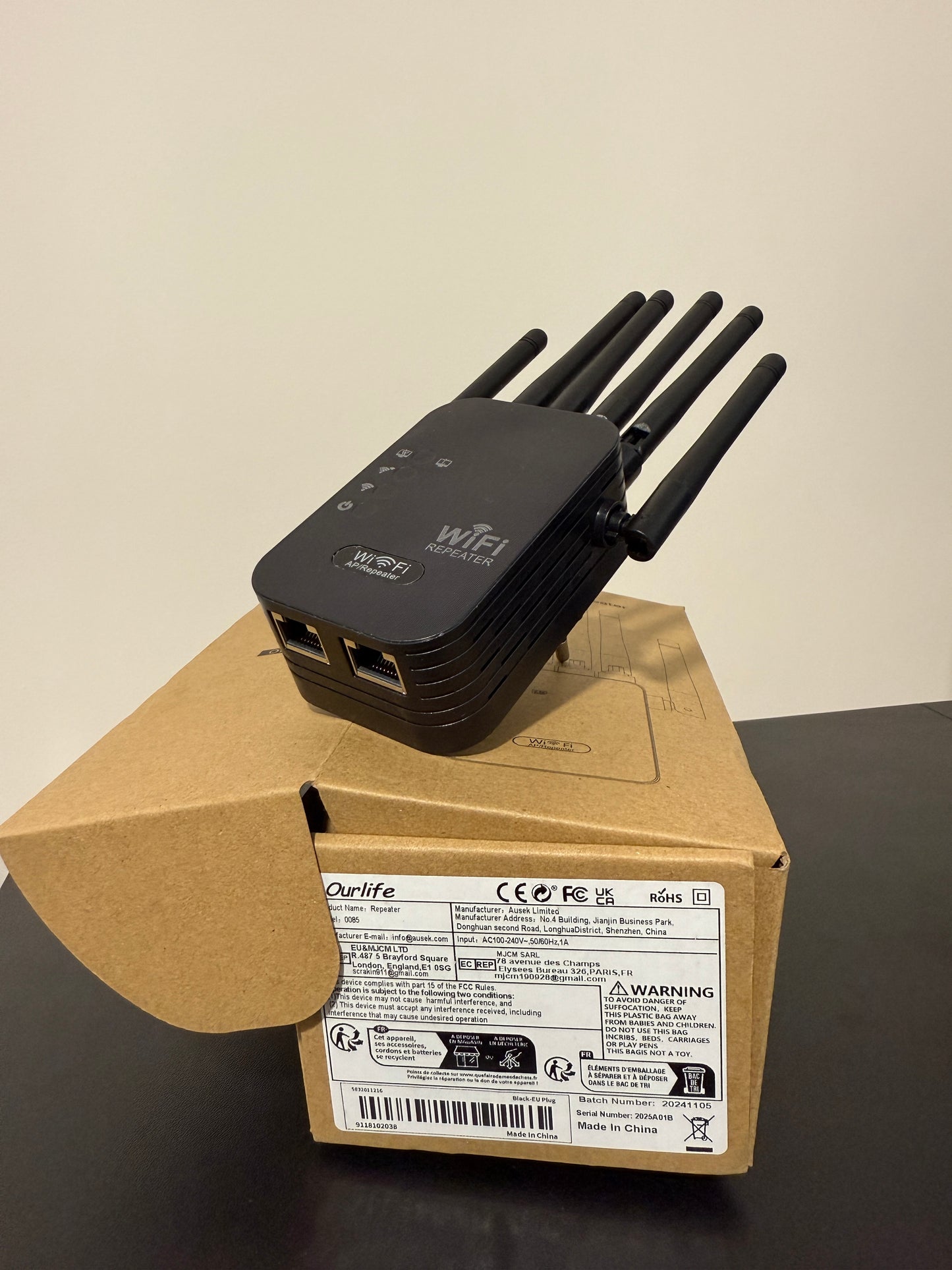 Мощен WiFi Усилвател 1200Mbps с 6 Антени – 2.4/5GHz, Подобрено Покритие за Смарт Дом и Устройства