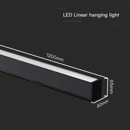 40W LED Линейна висяща лампа: Система нагоре и надолу 3в1, Черен/Бял корпус