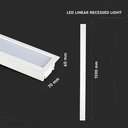LED Линейно Осветление SAMSUNG Чип 40W За Вграждане Бяло Тяло 4000К 1211x70x35mm