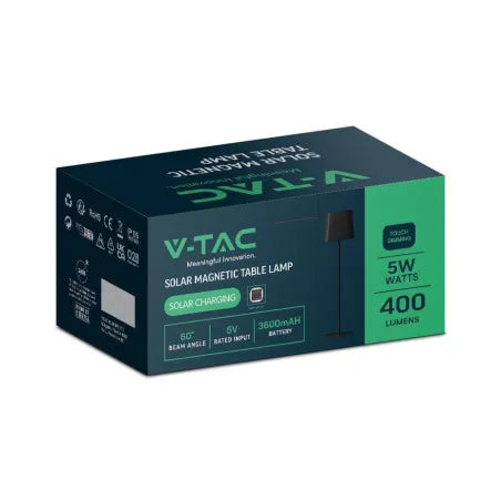 5W LED Магнитна Настолна Лампа С Батерия 3600mAh CCT: 3IN1 Черно/Бяло Тяло Димираща