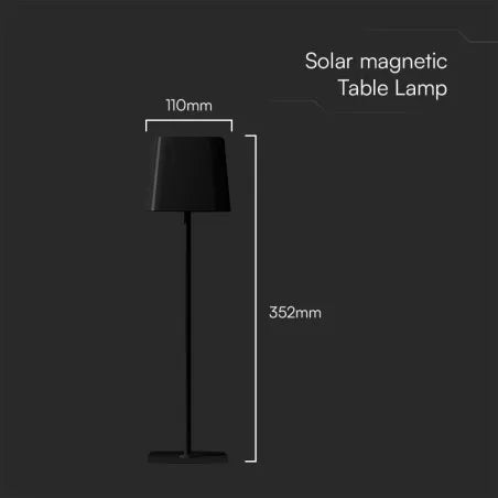 5W LED Магнитна Настолна Лампа С Батерия 3600mAh CCT: 3IN1 Черно/Бяло Тяло Димираща