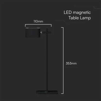 3W LED Магнитна Настолна Лампа Батерия 1800mAh CCT: 3IN1 Черно и Бяло Тяло