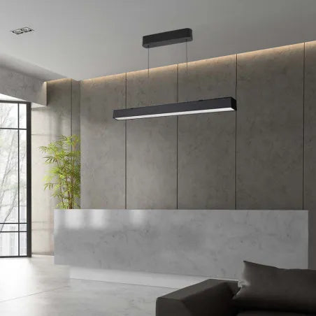 40W LED Линейна висяща лампа: Система нагоре и надолу 3в1, Черен/Бял корпус