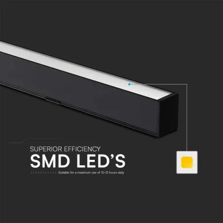 40W LED Линейна висяща лампа: Система нагоре и надолу 3в1, Черен/Бял корпус