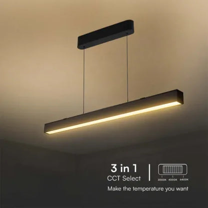 40W LED Линейна висяща лампа: Система нагоре и надолу 3в1, Черен/Бял корпус