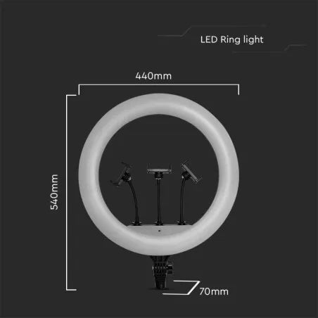 55W LED Ринг Държач за 3 Телефона 3200K-5500K