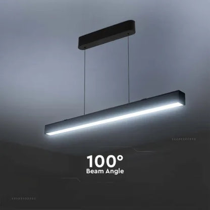 40W LED Линейна висяща лампа: Система нагоре и надолу 3в1, Черен/Бял корпус