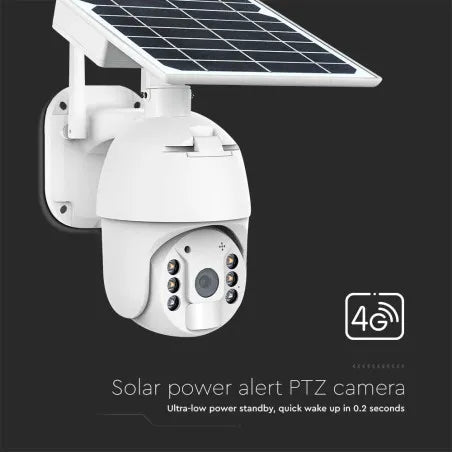 HD Smart Соларна 4G Камера Бяла/Черна