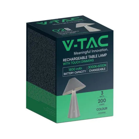 LED Настолна Лампа 1800mAh Батерия 180 x 240 3 в 1 Сиво/Бяло/Черно Тяло
