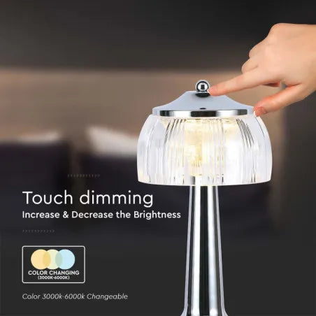 LED Настолна Лампа 1800mAH Батерия 13.5*26.5 Хром/Бронз 3 в 1