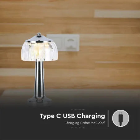 LED Настолна Лампа 1800mAH Батерия 13.5*26.5 Хром/Бронз 3 в 1