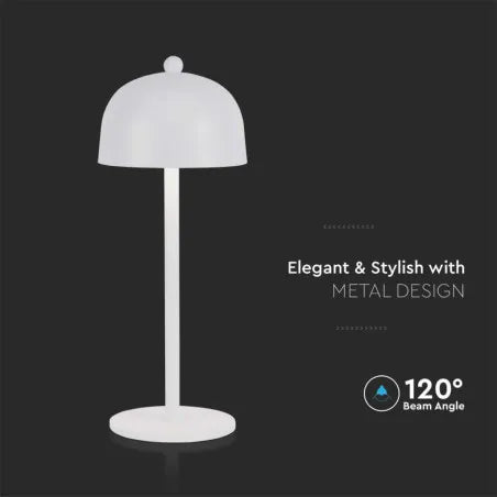 LED Настолна Лампа 1800mAh Батерия 115x300 3 в 1 Бяло Тяло