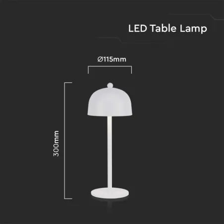 LED Настолна Лампа 1800mAh Батерия 115x300 3 в 1 Бяло Тяло