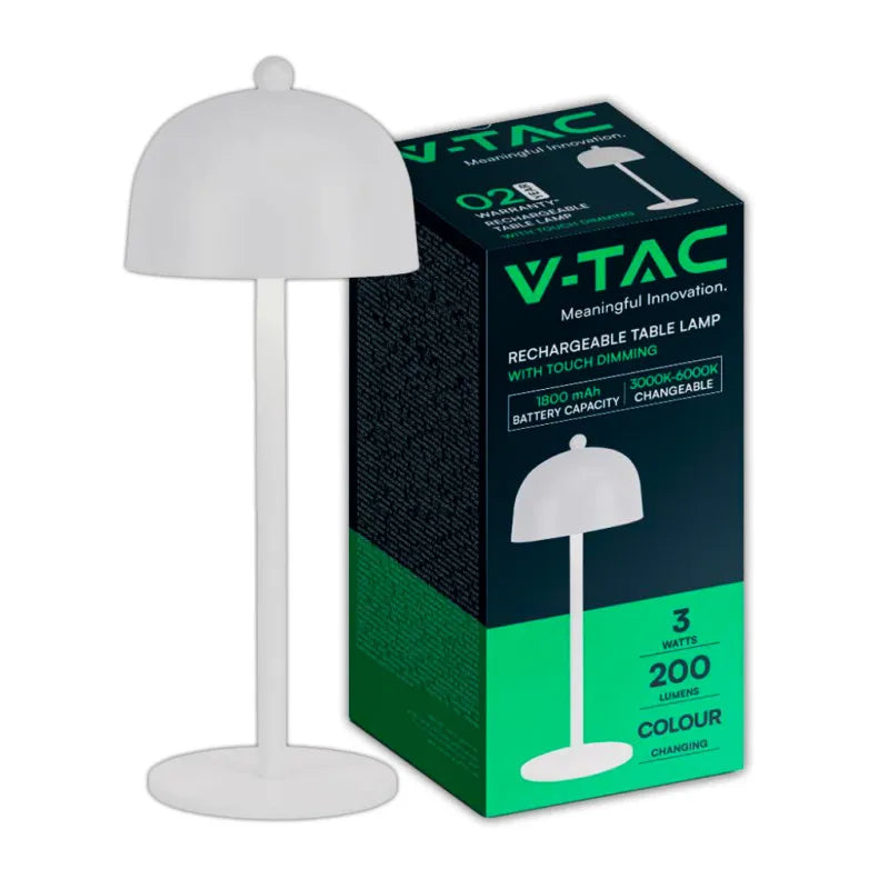 LED Настолна Лампа 1800mAh Батерия 115x300 3 в 1 Бяло Тяло
