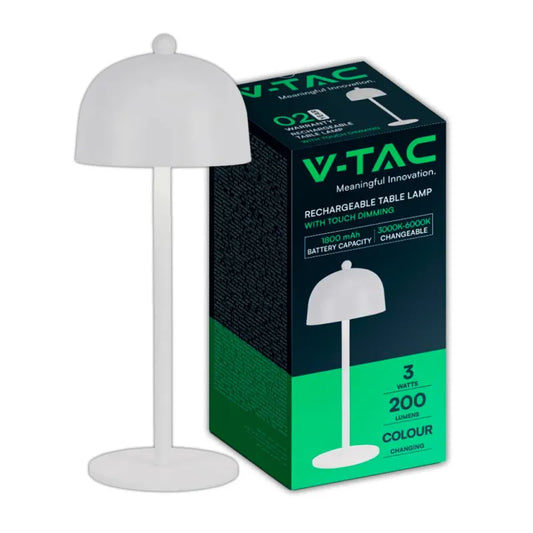 LED Настолна Лампа 1800mAh Батерия 115x300 3 в 1 Бяло Тяло