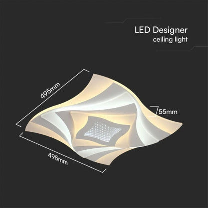 77W LED Плафон 3 Степени Димиращ с Дистанционно Бяло Тяло IP20