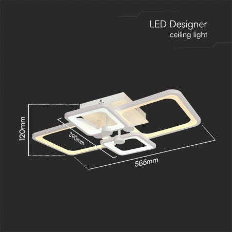 70W LED Плафон 3 Степени Димиращ с Дистанционно Бяло Тяло IP20
