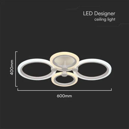 45W LED Плафон 3 Степени Димиращ с Дистанционно Бяло Тяло IP20