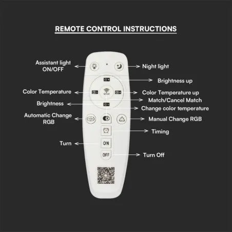 45W LED Плафон 3 Степени Димиращ с Дистанционно Бяло Тяло IP20