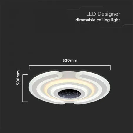 95W LED Осветител За Таван (52*5CM) CCT: 3000K+6000K Димираща + Дистанционно