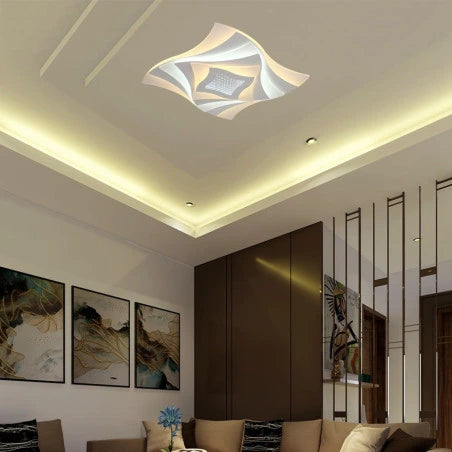 77W LED Плафон 3 Степени Димиращ с Дистанционно Бяло Тяло IP20