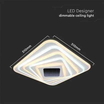 150W LED Осветител За Таван (50*50*7CM) CCT: 3000K+6000K Димираща + Дистанционно
