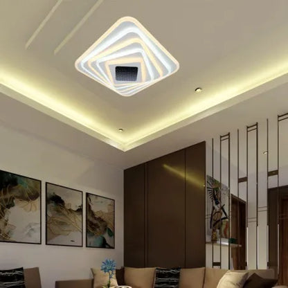 150W LED Осветител За Таван (50*50*7CM) CCT: 3000K+6000K Димираща + Дистанционно
